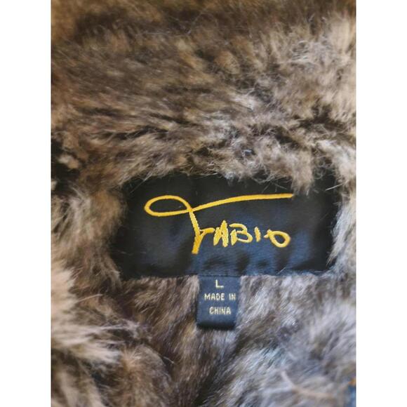 Vintage Fabio women's Size L faux fur lined blue denim jacket Retro Y2K - Picture 3 of 8